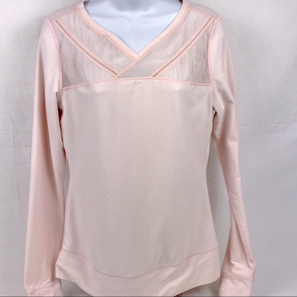 Lululemon Parfait Pink Just Breathe Long Sleeve  VNeck Sz 6
